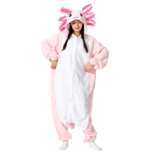 (M) Halloween Onesie Cartoon Axolotl Pajama For Adult Kids Women Men Animal Kigurumis Pyjamas Homewear Cosplay Party Costume