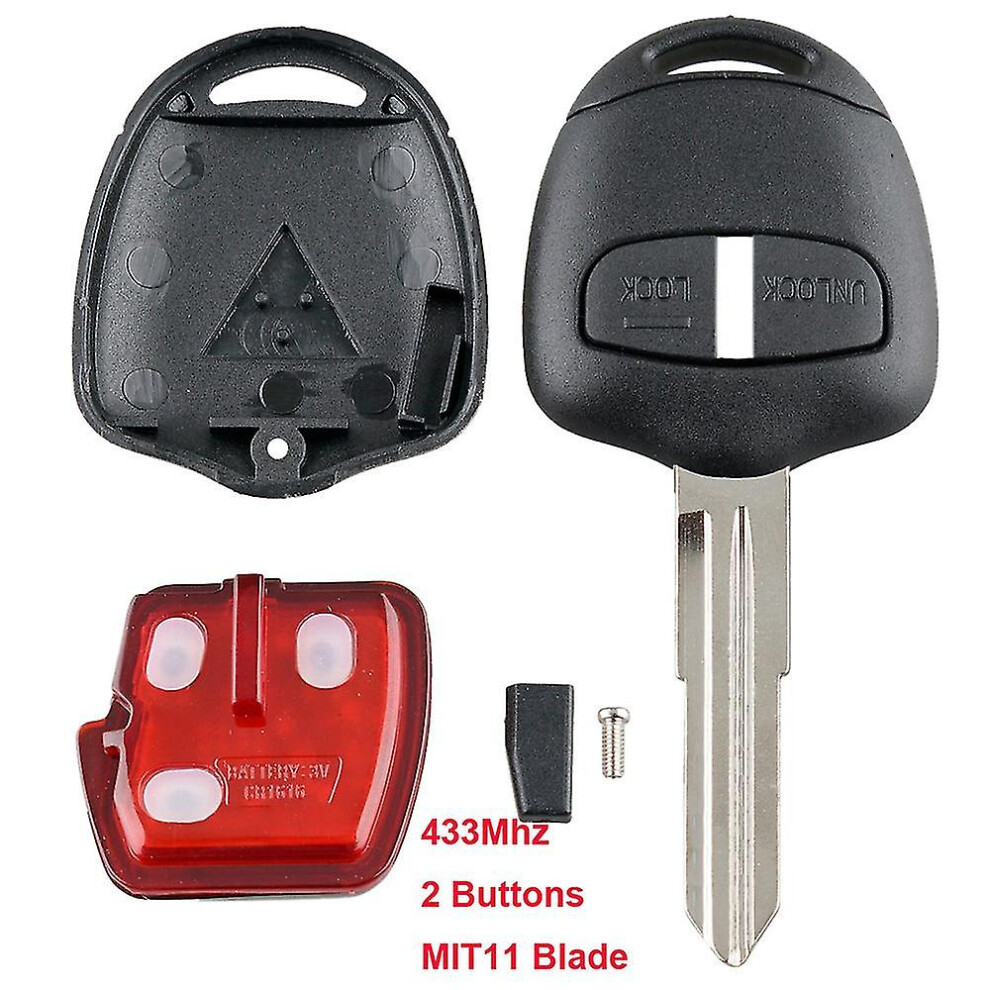 2 Buttons Car Remote Key Case Keyless Key Fob With Id46 And Battery For Mitsubishi Triton Pajero Outlander Asx Lancer Mit8 Lama