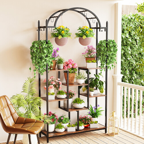 75 inch Tall Freestanding Metal Iron Plant Stand Indoor Flower Rack on ...