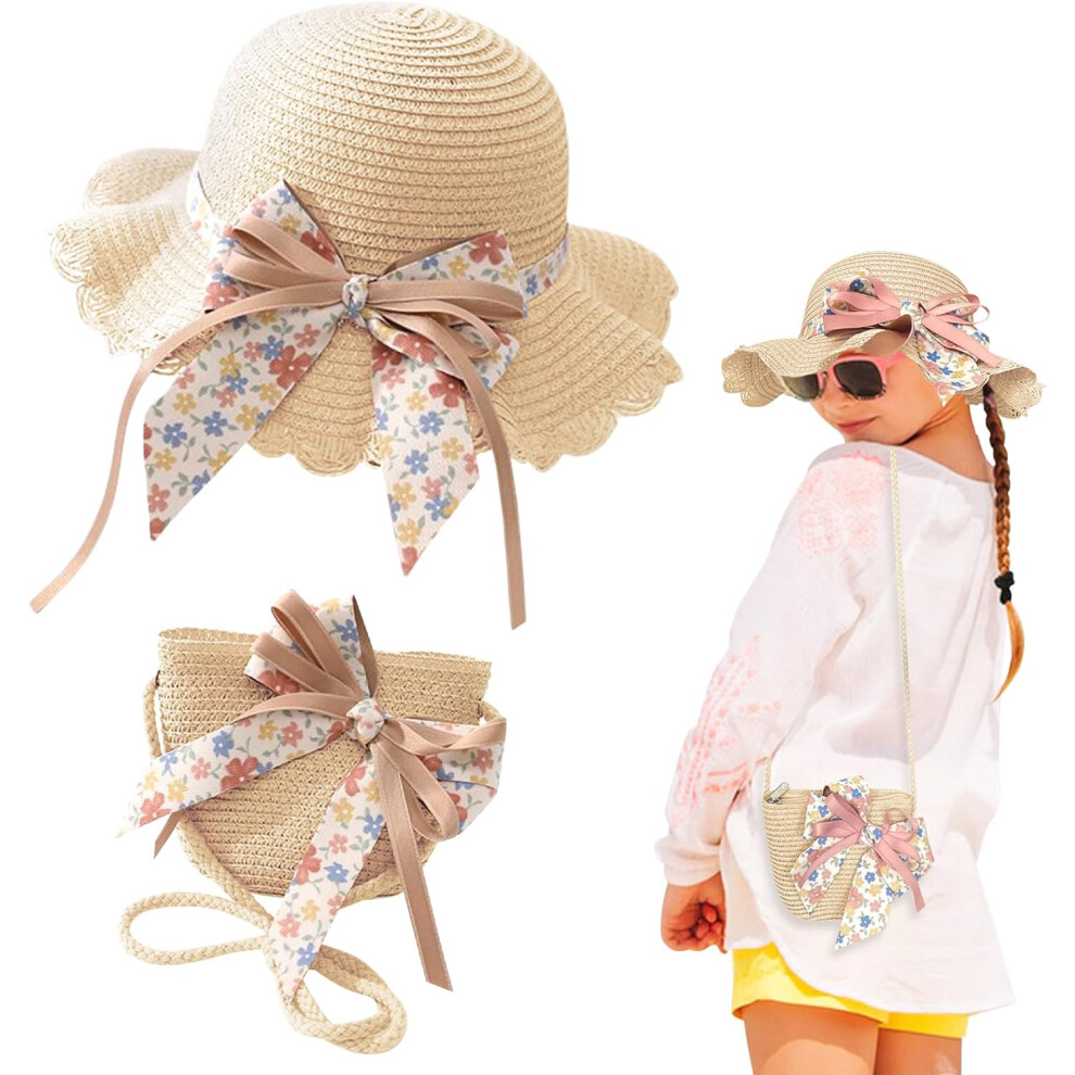 (One Size, Beige) Kids Hat Bag Hat Sun Protection Floppy Beach Cap