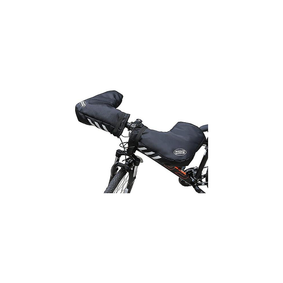 Bike Handlebar Mittens Gloves Winter Handlebar Muffs Windproof Waterproof Reflective Cycling Gloves Bike Handlebar Cover Hands Warmer With Zipper Pock