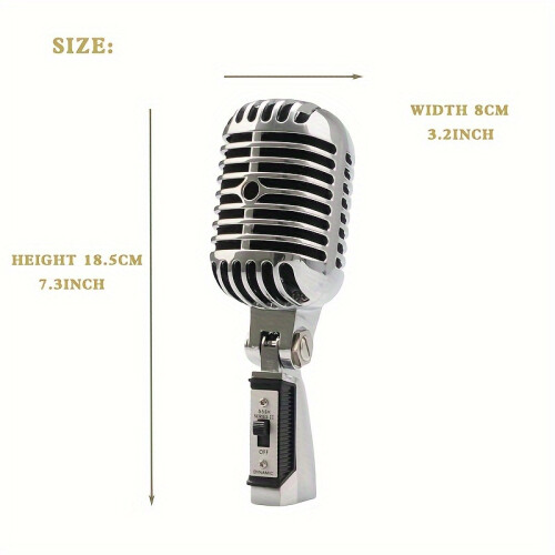 (YQ-Retro Mic) XGES Dynamic Handheld Microphone for Stage Performances and Karaoke