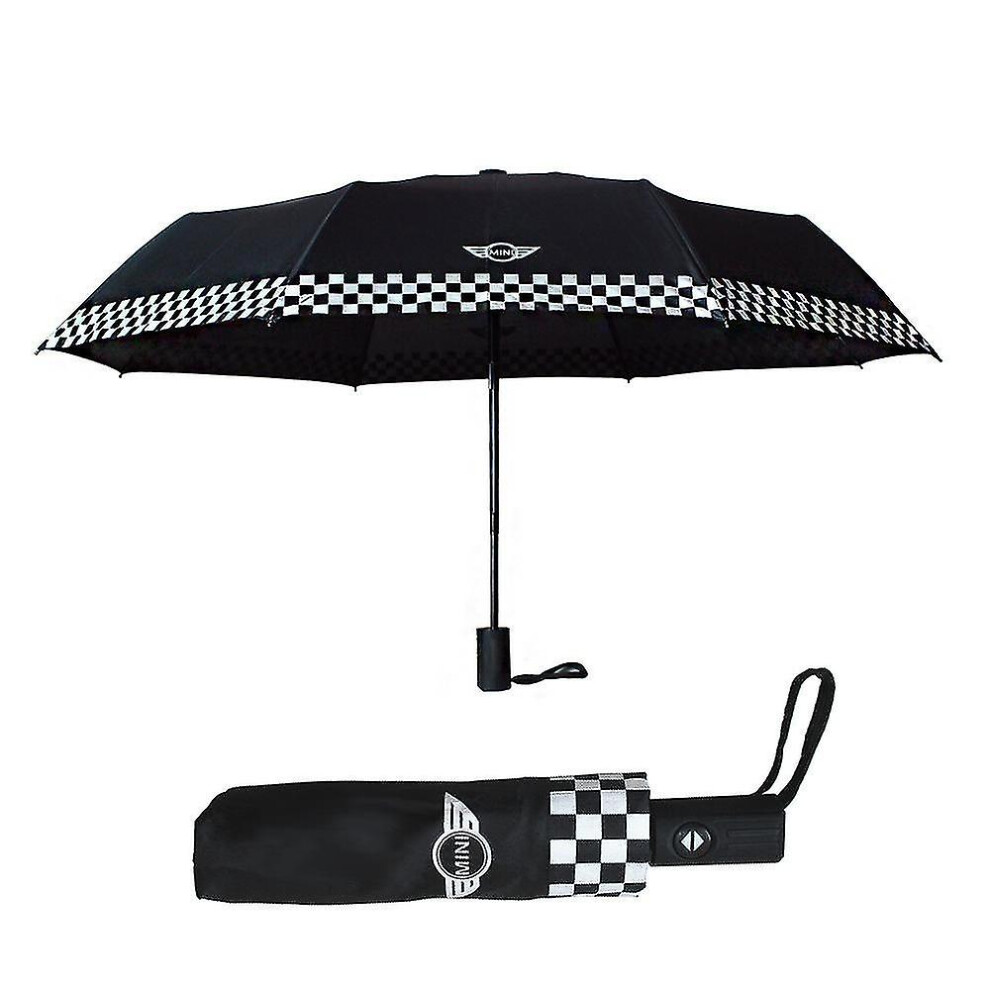 1-pack of 21 inch/53.3cm BMW MINI tri-fold umbrella sunscreen automatic opening and automatic collec