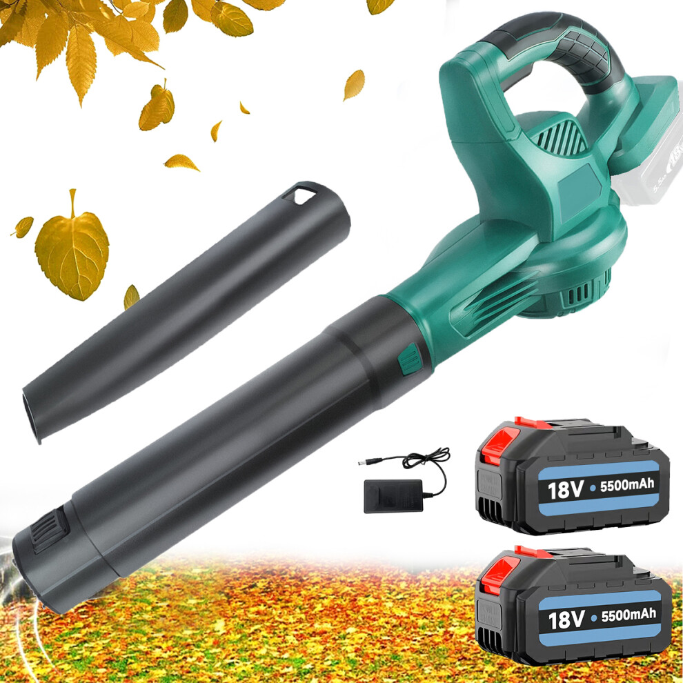 (Electric Handheld Blower with 2x5500mAH Battery and Charger) Cordless Leaf Blower & Vacuum, Electric Handheld Blower , compatible with Makita Battery