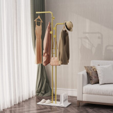 Modern Gold Coat Rack Hook Double Pole Hat Rack Stand Freestanding