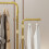 Modern Gold Coat Rack Hook Double Pole Hat Rack Stand Freestanding 10