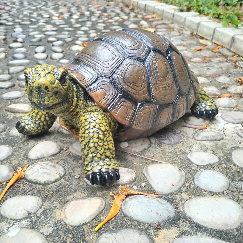 Yetp Star (Simulation) Lifelike Resin Turtle Statue, Realistic Tortoise Figurine For Yard Lawn Decoration