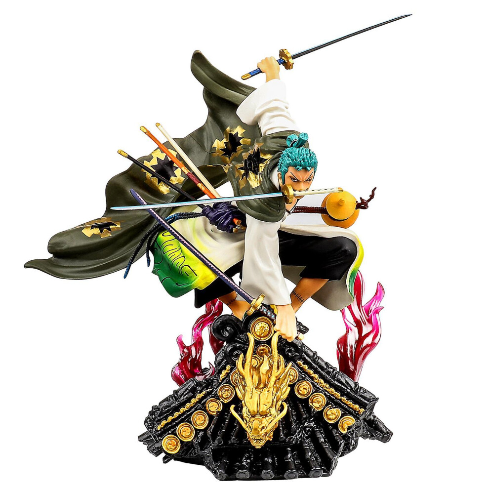 One Piece Zoro Anime Figure Anime Model Desk Decoration Action Figure Sauron Three Thousand Swords Style Statue Figure Roronoa Zoro