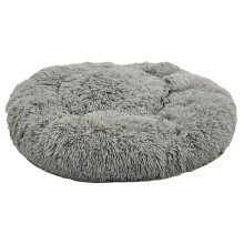 (Large - 90cm, Grey) HugglePets Anti-Anxiety Donut Dog Bed