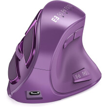 (Purple) Ergonomic Mouse, Wireless Vertical Mouse - Multipurpose Rechargeable Mouse
