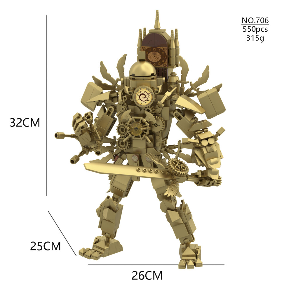 (706 clock man) Skibidi Toylet, Game Series, Building Blocks, Toys, Toilet Man, Monitor, Titan, Audio, TV, Minifigures