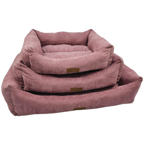 HugglePets (Medium - 70 x 60cm, Pink) HugglePets Luxury Dog Lounger Bed 2