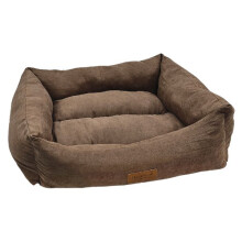 (Medium - 70 x 60cm, Oatmeal) HugglePets Luxury Dog Lounger Bed