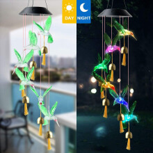 (Hummingbird bell) LED Solar Wind Chime Crystal Ball Hummingbird Wind Chime Light