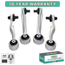 4-Pc Upper Front & Rear Suspension Control Arms Kit for Audi A4 (B5/B6), A6 (C5), A8 - 2 UL + 2 UR (8E0407560A;4D0407510D;4D0407510K;4D0407510B)