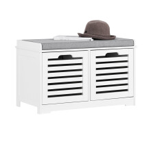 SoBuy® FSR23-K-W, 2 Drawers Storage Bench Shoe Cabinet Shoe Rack Bench