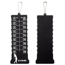 Portable 18-Hole Golf Scorecard Score Counter Black