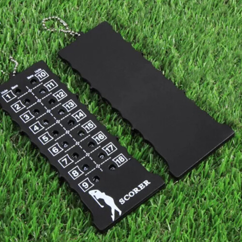 Portable 18-Hole Golf Scorecard Score Counter Black 2