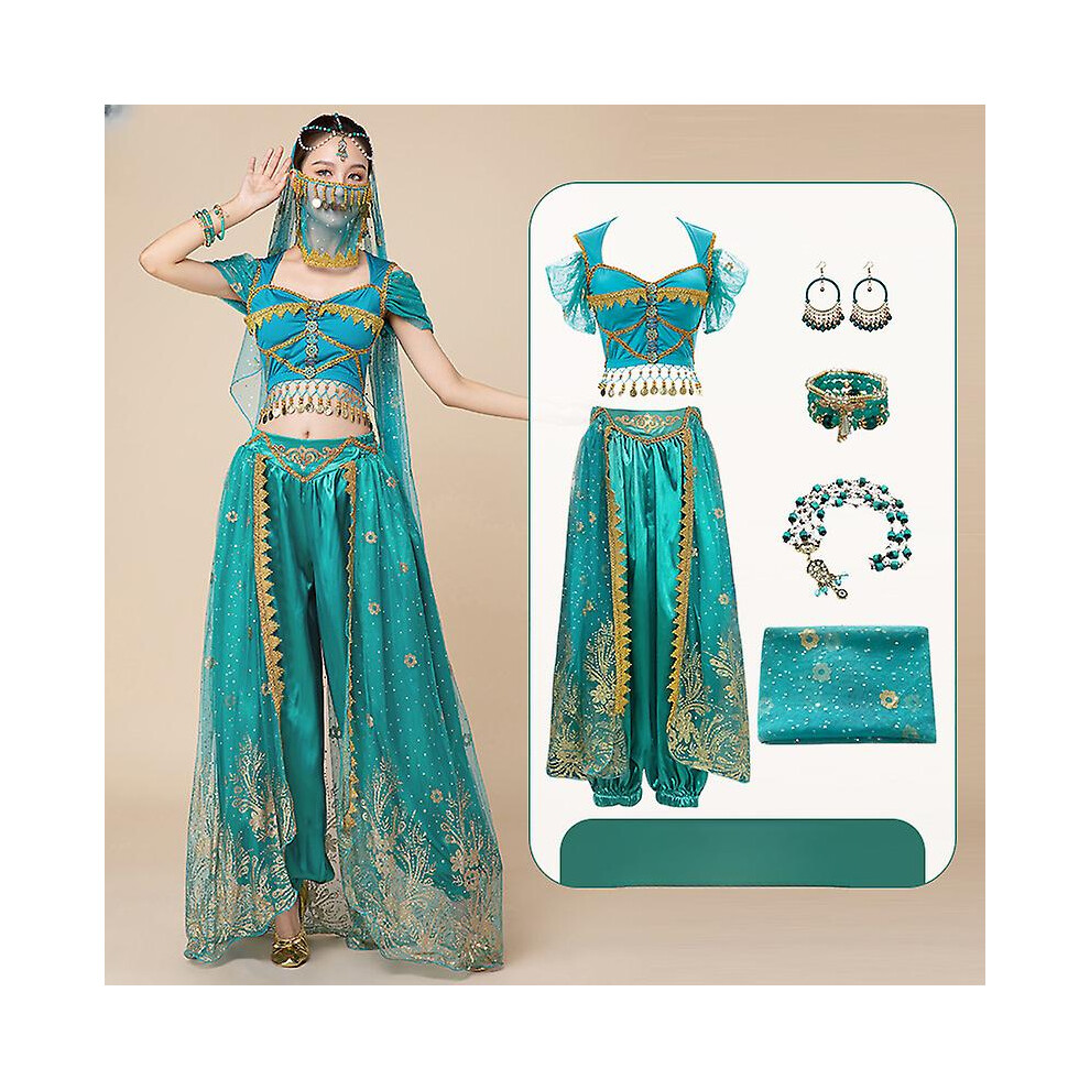 Festival Arabian Princess Costumes Indian Dance Embroider Bollywood Jasmine Costume Party Cosplay Jasmine Princess Fancy Outfit Not,Specified