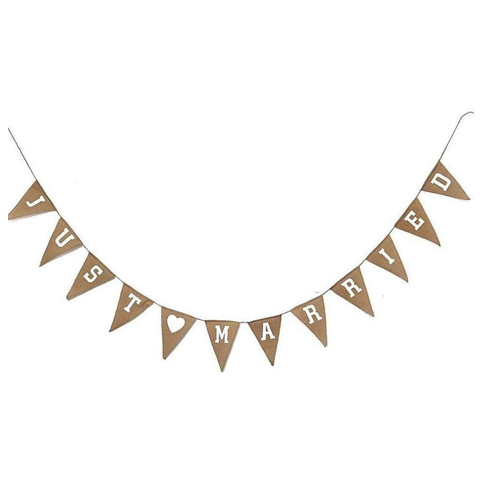 Just Married Hessian Wedding Party Banner Decoration Bunting