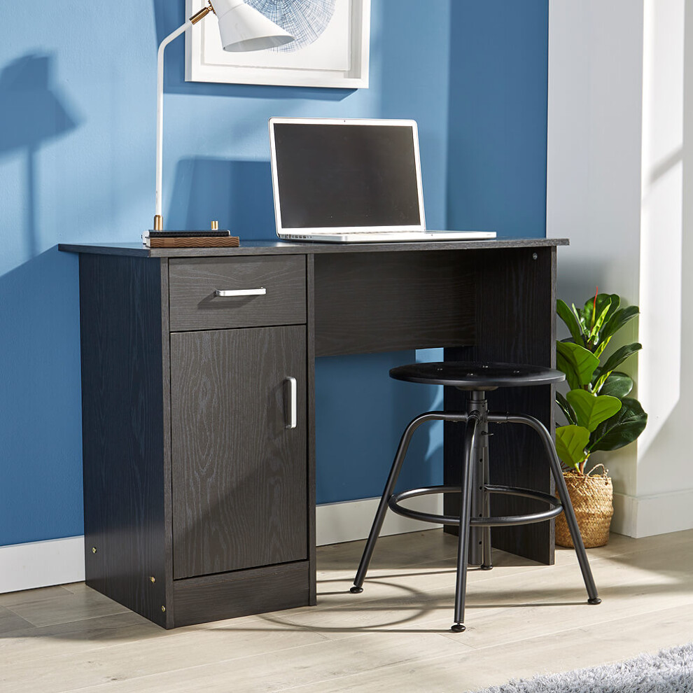 Home Source Tyler 1 Drawer Office Pc Computer Storage Desk - Black