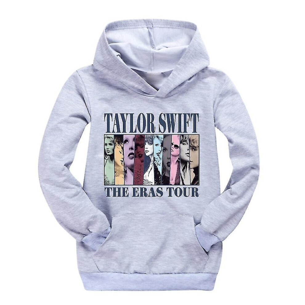 (Gray, 11-12 Years) Pop Taylor Swift The Eras Tour Hoodie Kids Girls Boys Long Sleeve Hooded Sweatshirt Casual Pullover Jumper Tops Xmas Gifts