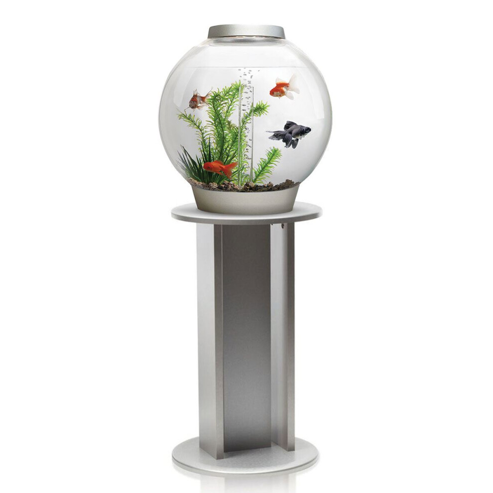 biOrb Classic 30L Aquarium in Silver with MCR LED Lighting and Silver Stand