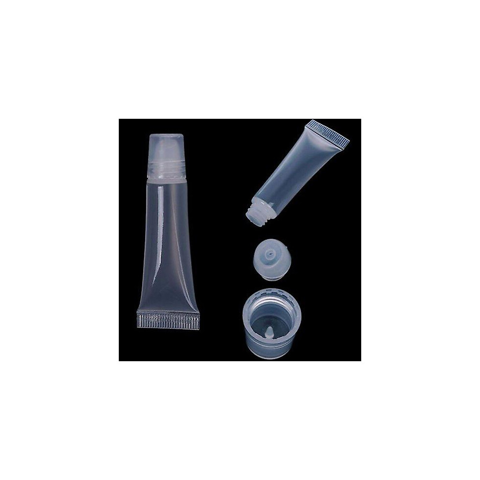 Clear 5Pcs 10Ml Diy Empty Lip Gloss Balm Containers Soft Empty Tubes Refillable Cosmetic Container With Caps Makeup