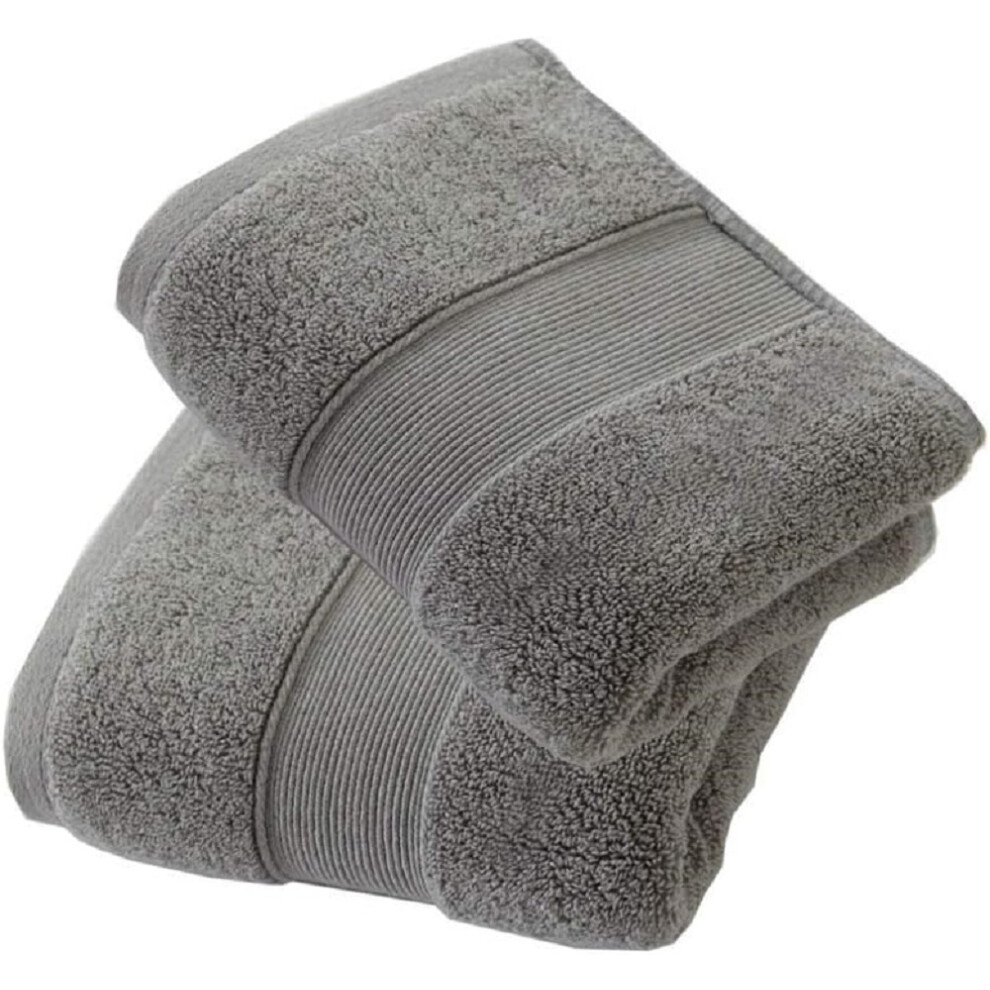 (Grey) Pack of 2 Hand Towels 800GSM Soft Hotel Quality 100% Egyptian Cotton Luxury Towels