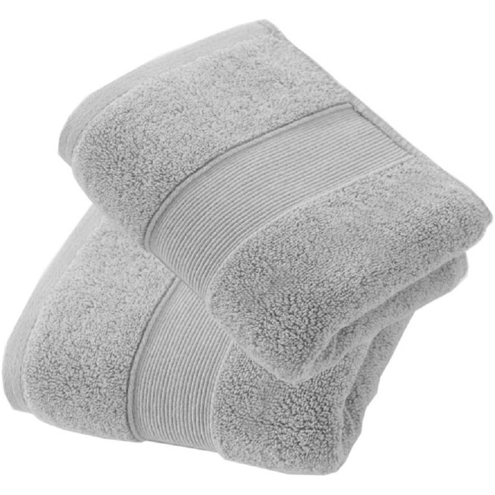(Silver) Pack of 2 Hand Towels 800GSM Soft Hotel Quality 100% Egyptian Cotton Luxury Towels