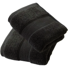 (Black) Pack of 2 Hand Towels 800GSM Soft Hotel Quality 100% Egyptian Cotton Luxury Towels