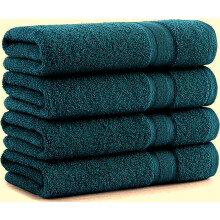 (Blue Lagoon) 4X Luxury Face Cloth Towels 800 GSM Egyptian Cotton Super Soft Flannels Wash Cloths