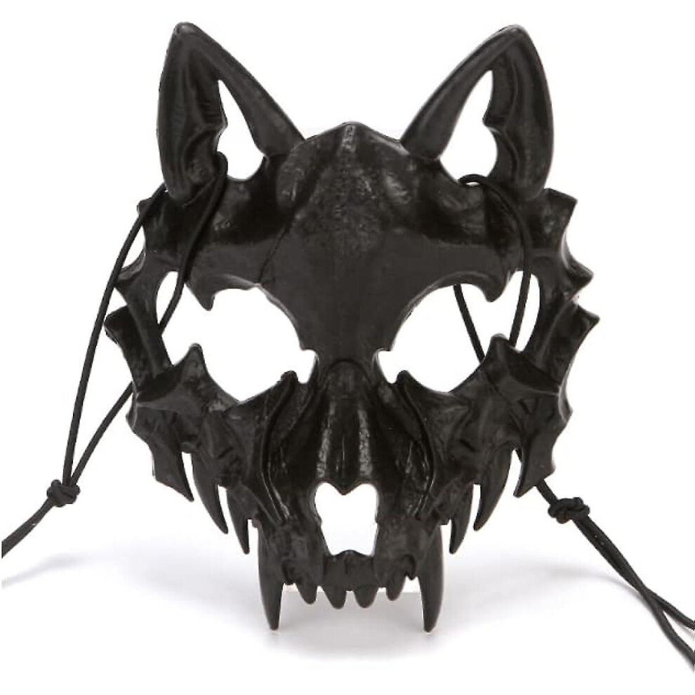 Halloween Skull Mask Costume Skeleton Mask Scary Werewolf Mask Cosplay Costume Half Face Teeth Skull Party Cosplay