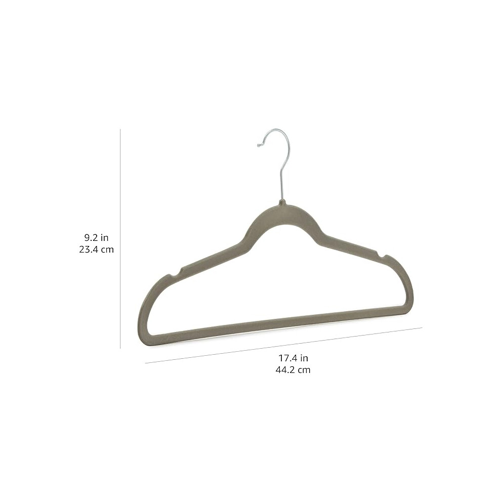 Amazon Basics Slim Velvet Non-Slip Suit Hangers, 30-Pack, Grey