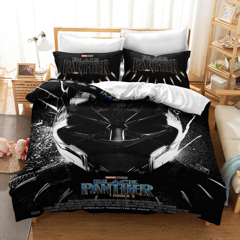 Xcsgsra (Style 03, Single(135X200cm/2Pcs)) Black Panther Bedding Single Double Duvet Cover Uk Not,Specified