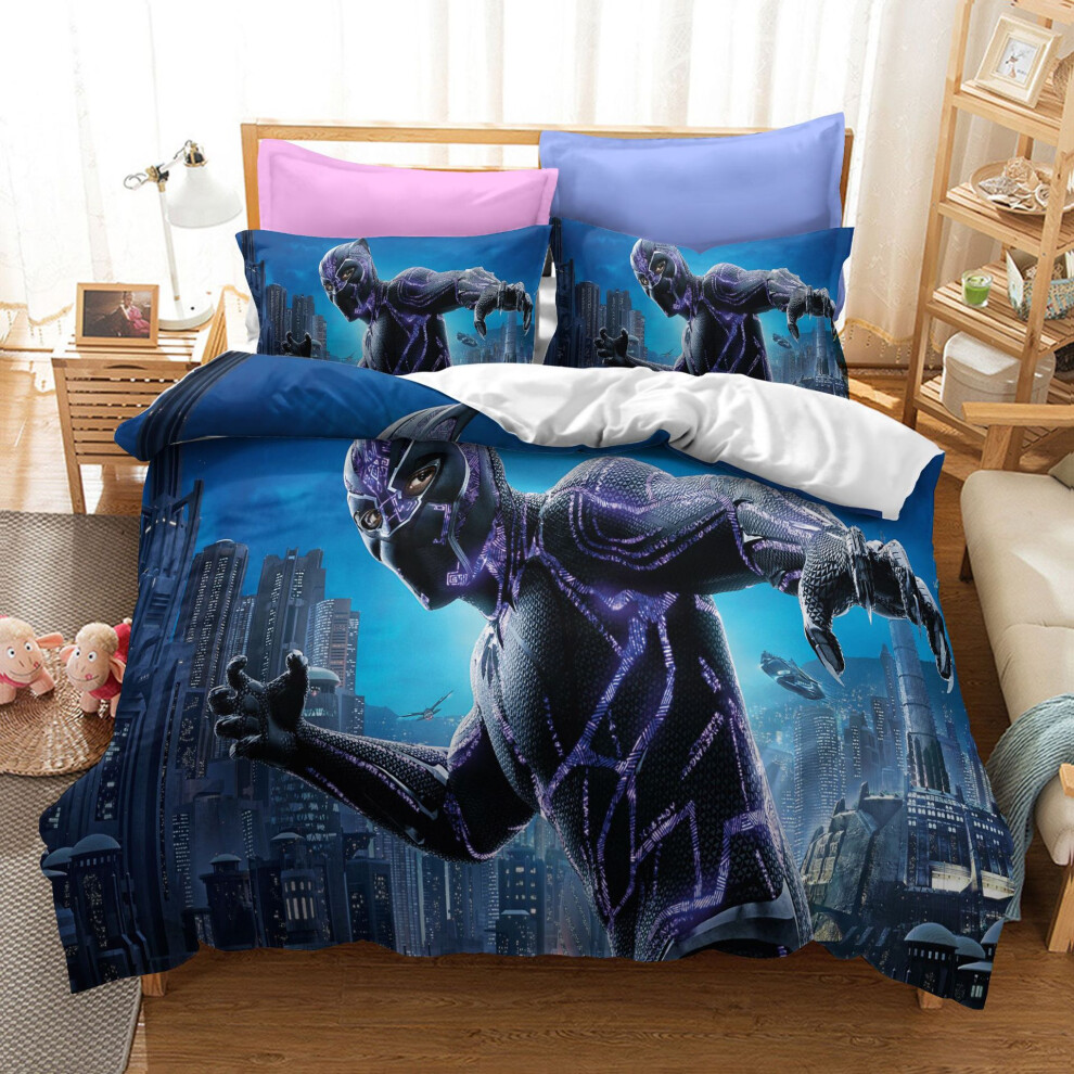 (Style 11, Single(135X200CM/2PCS)) Black Panther Bedding Single Double Duvet Cover UK