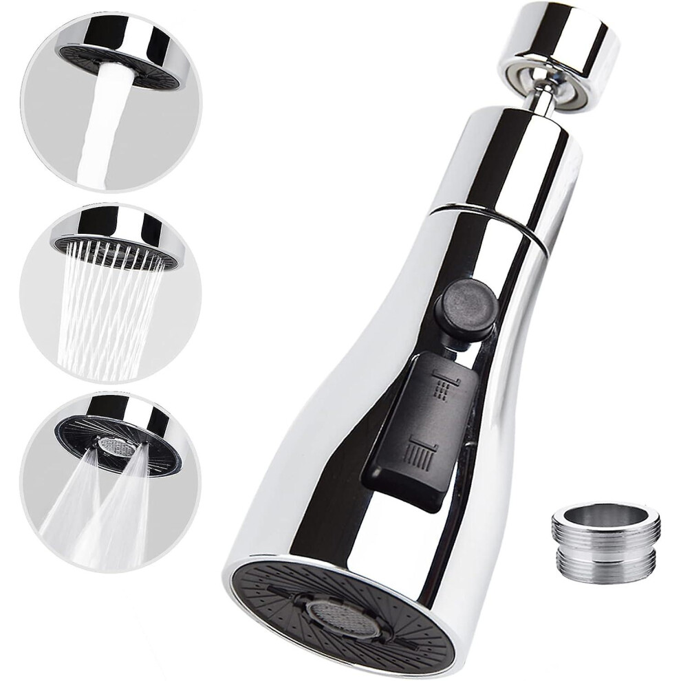 Swivel Kitchen Faucet Aerator, Faucet Extender With 3 Functions For Kitchen Bathroom Sink, Universal Swivel Faucet Attachment