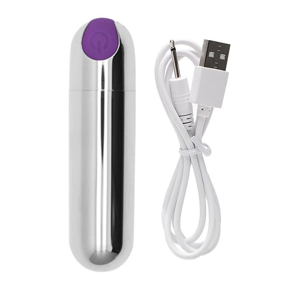 Silver Clitoriss Stimulating Mini Bullet Vibration Massager 10 Mode Female Bullet