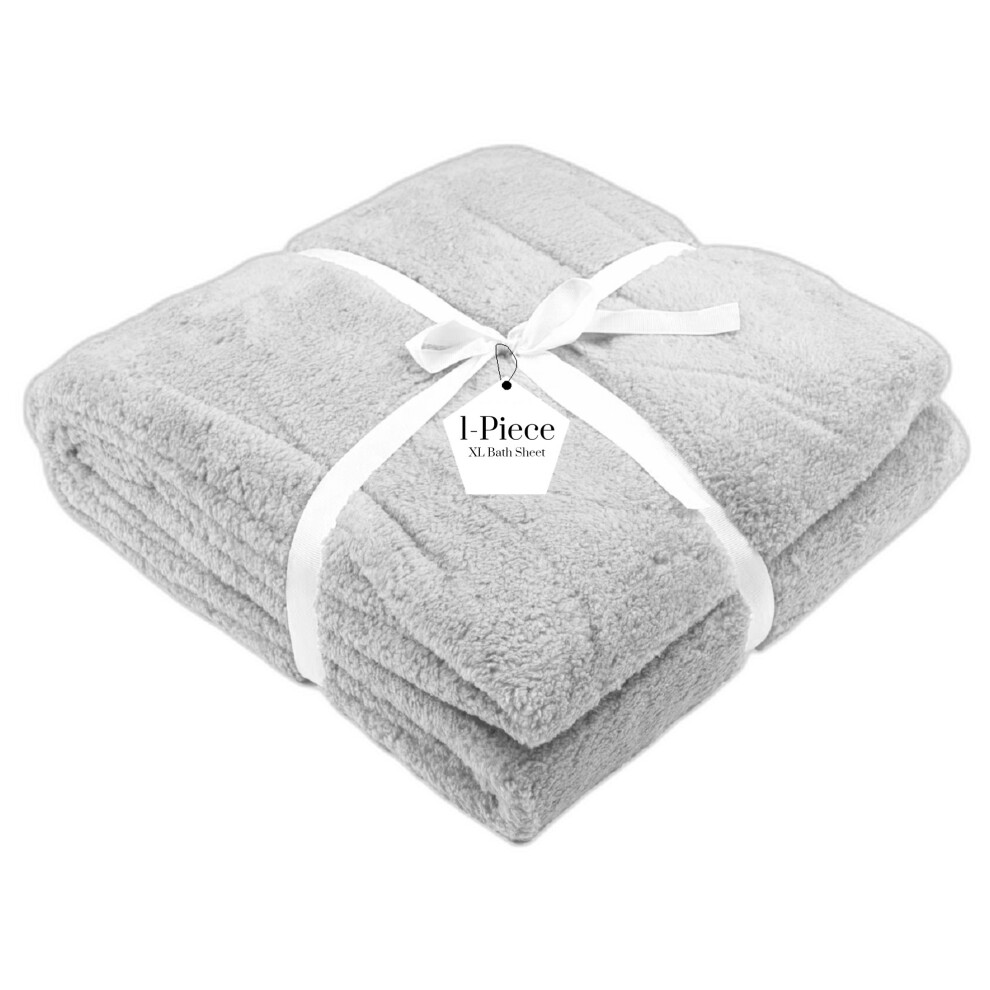 (Silver) Super Jumbo Large Bath Sheet 800GSM Luxury Soft 100% Egyptian Cotton XL Bath Towels