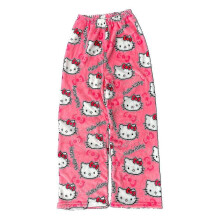Halloween Sanrio Hello Kitty Pajamas Pants Unisex Autumn Winter Warm Flannel Sleepwear Trendy Pumpkin Y2k Cartoon Home Clothes