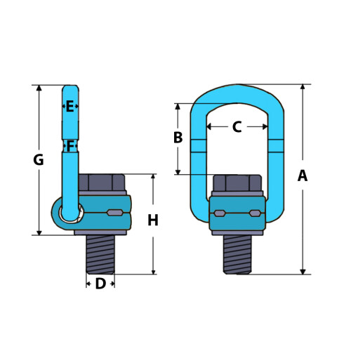 (M27 x 38) Swivel Lifting Rings Bolt On (Grade 80) 2