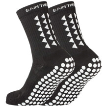 (Balck) A Pair Anti Slip Soccer Socks For Athletic Running Socks Non Slip Breathable