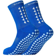 (Blue) A Pair Anti Slip Soccer Socks For Athletic Running Socks Non Slip Breathable