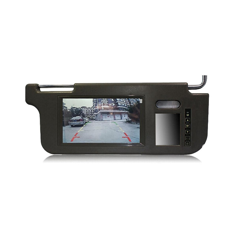 7inch Black Car Right Sun Visor Rear View Mirror Screen Lcd Monitor 2 Channel Video
