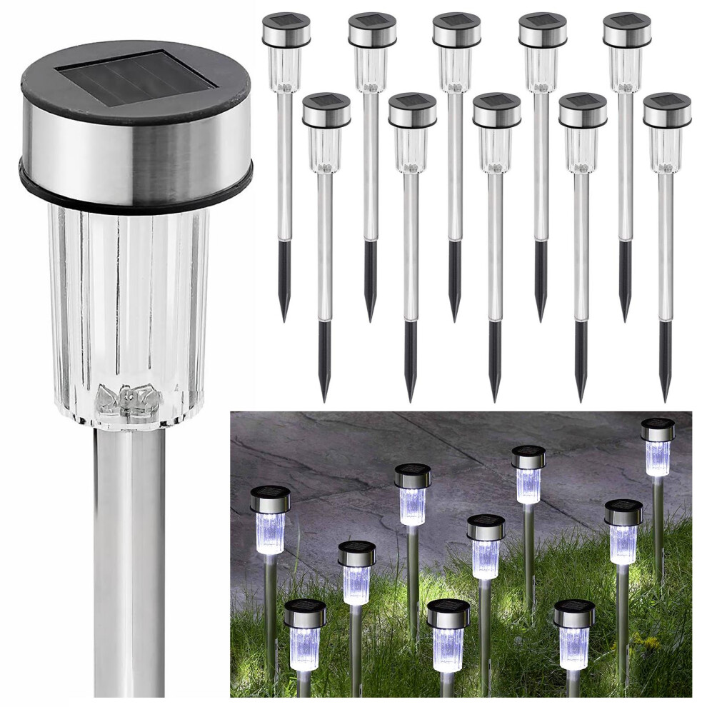 GEEZY 10 Pieces Solar Lights Outdoor Garden Solar Stake Lights Patio Pathway Lighting