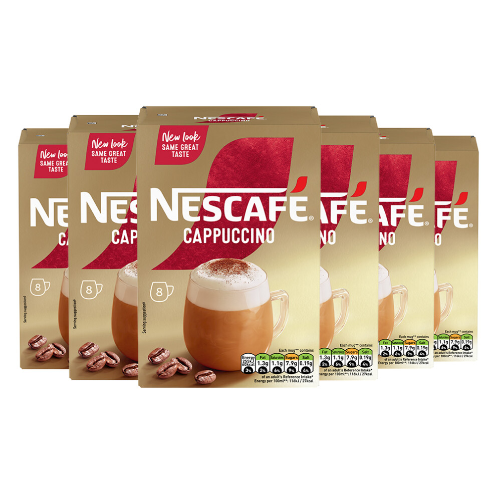 Nescafe Cappuccino Instant Coffee Sachets /Sticks 6 boxes of 8 sachets