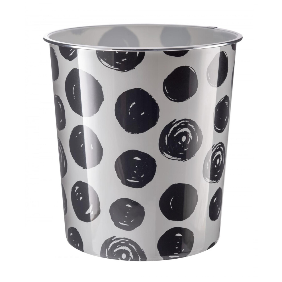 Mantraraj (Black) 7.7 Litre Plastic Waste Paper Basket Bin Round Open Waste Basket Trash Can Lightweight Recycling Rubbish Bin