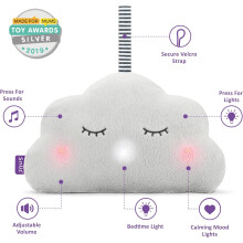 SnuzCloud 3-in-1 White Noise Machine for Baby Sleep Aid, Pink/White Noise, Soothing Lights, Portable Cot Crib Buddy (White Noise Machine)