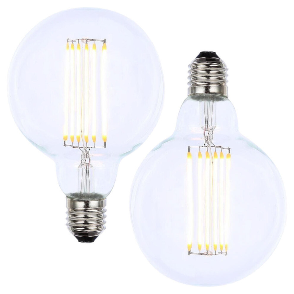 Litecraft Light Bulb E27 Edison Screw LED Filament in Clear - 2 Pack