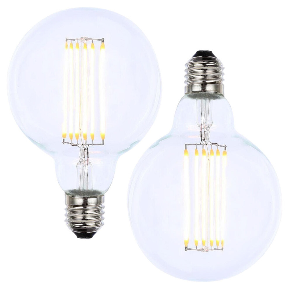 Litecraft Light Bulb E27 Edison Screw LED Filament in Clear - 2 Pack